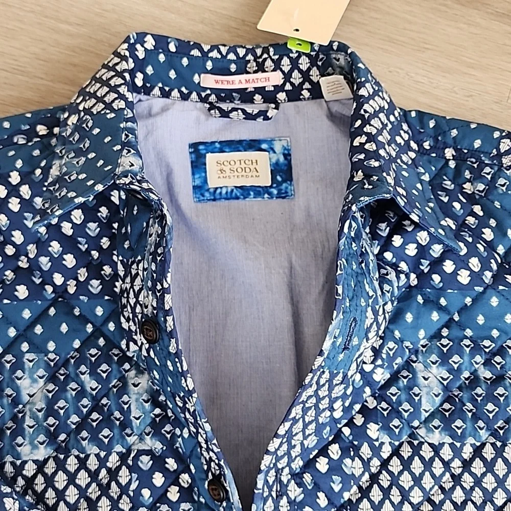 Scotch & Soda Printed QuiltedOvershirt in Blue for Men size small - Picture 11 of 11